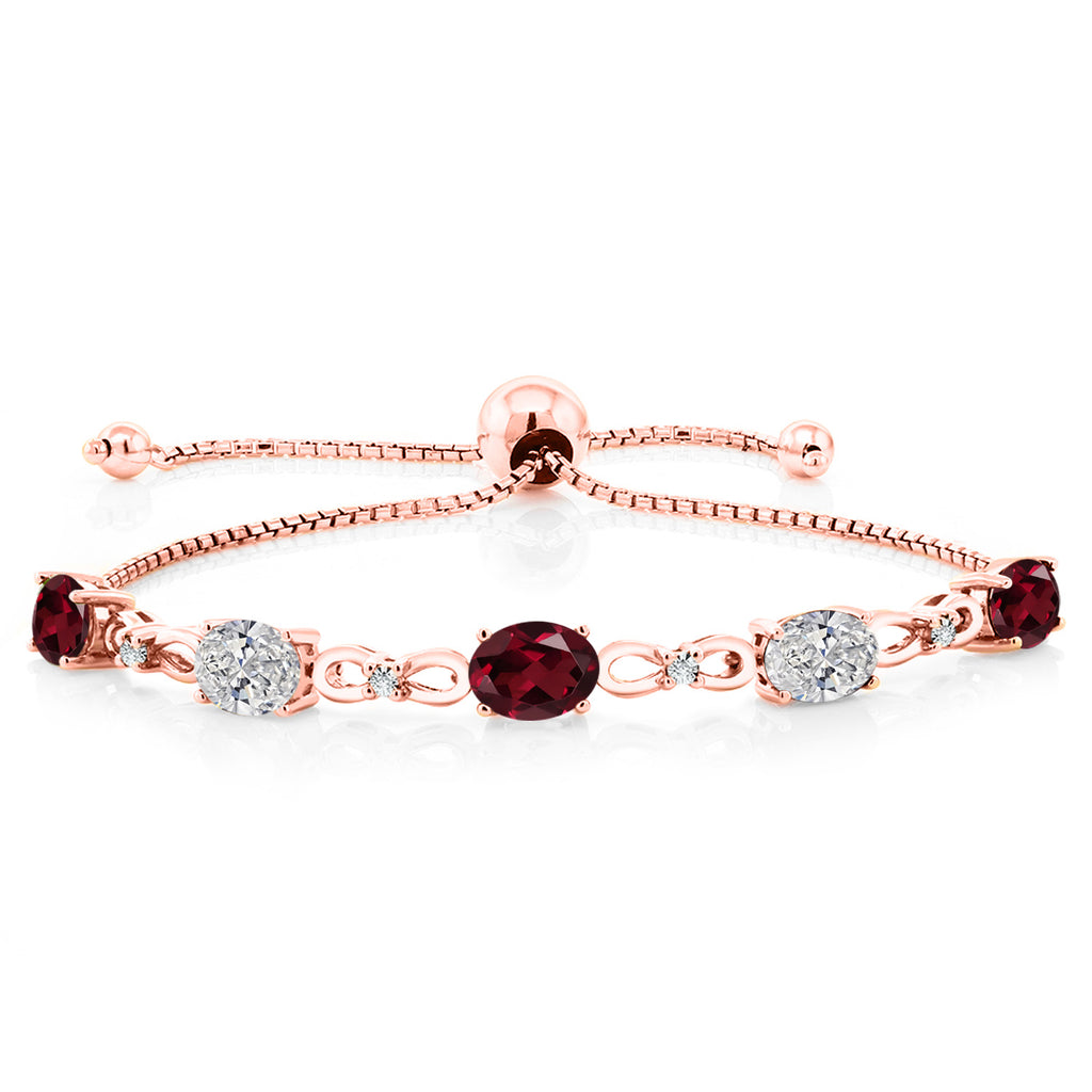 Rhodolite Garnet_Bracelet in 925 Rose Gold Plated Silver