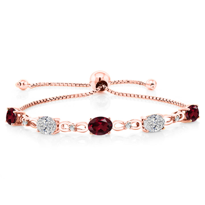 Rhodolite Garnet_Bracelet in 925 Rose Gold Plated Silver