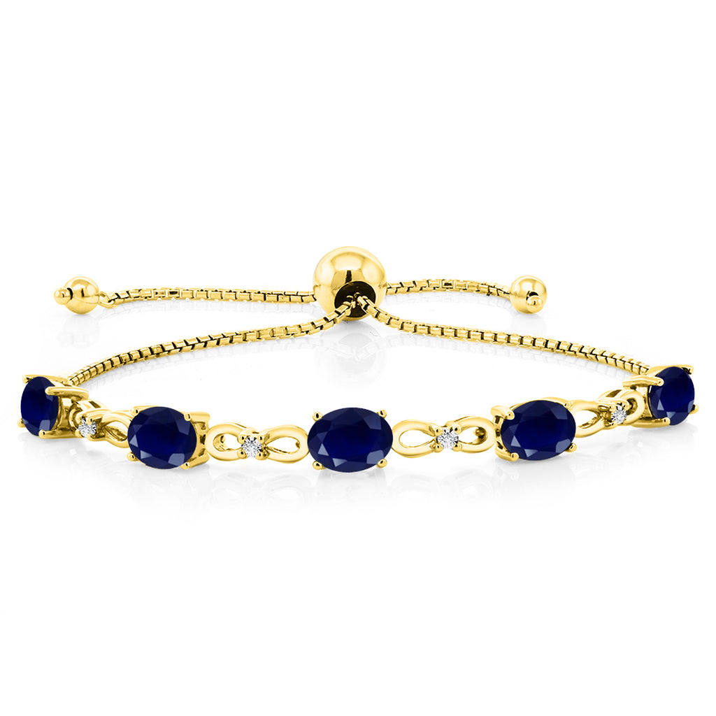 Blue Sapphire - September_Bracelet in 925 Yellow Gold Plated Silver
