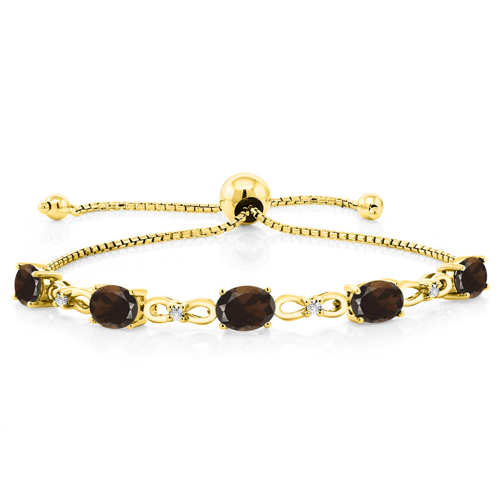Smoky Quartz_Bracelet in 925 Yellow Gold Plated Silver