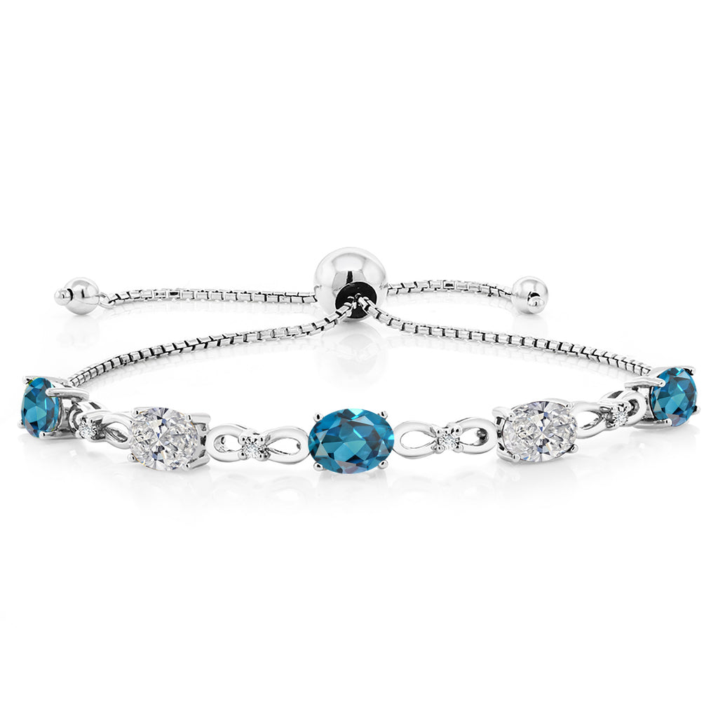 London Blue Topaz - November_Bracelet in 925 Sterling Silver