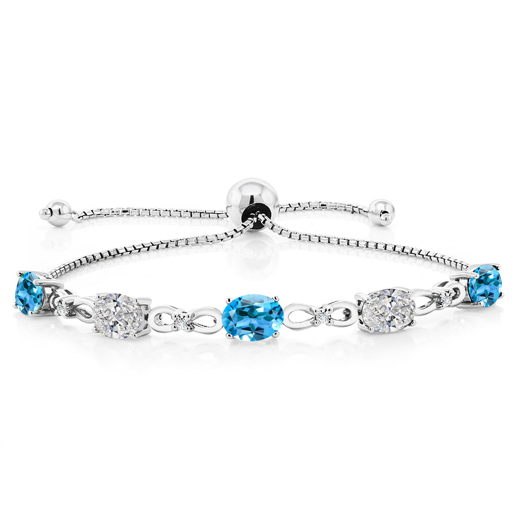Swiss Blue Topaz - November_Bracelet in 925 Sterling Silver