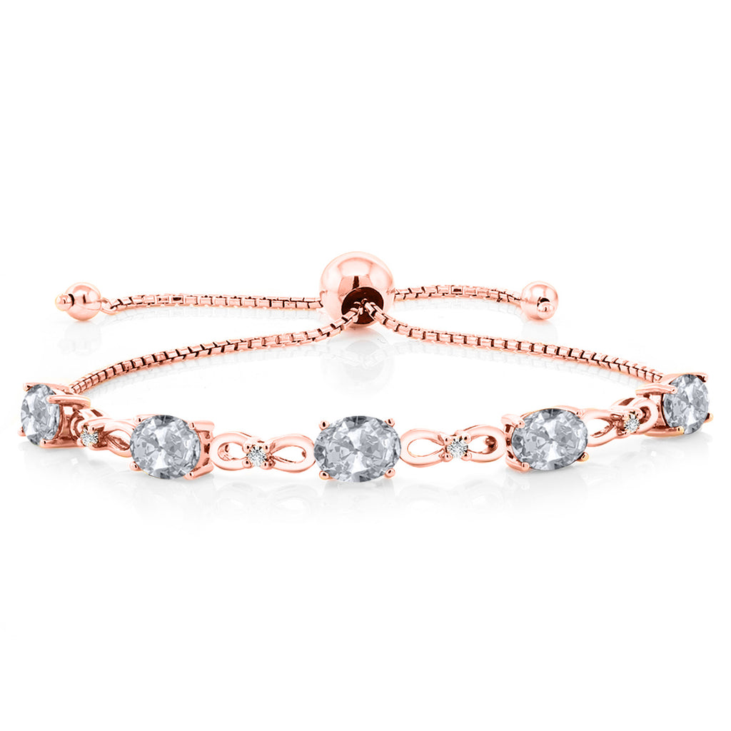 White Topaz - November_Bracelet in 925 Rose Gold Plated Silver