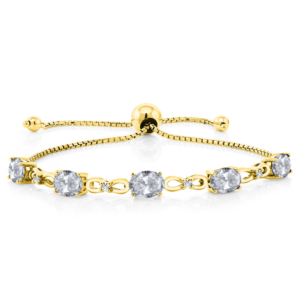 White Topaz - November_Bracelet in 925 Yellow Gold Plated Silver