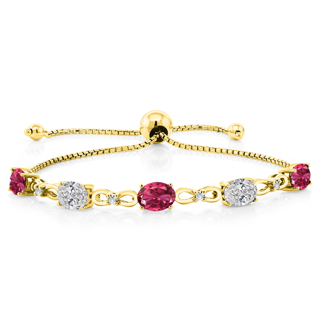 Pink Tourmaline - October_Bracelet in 925 Yellow Gold Plated Silver