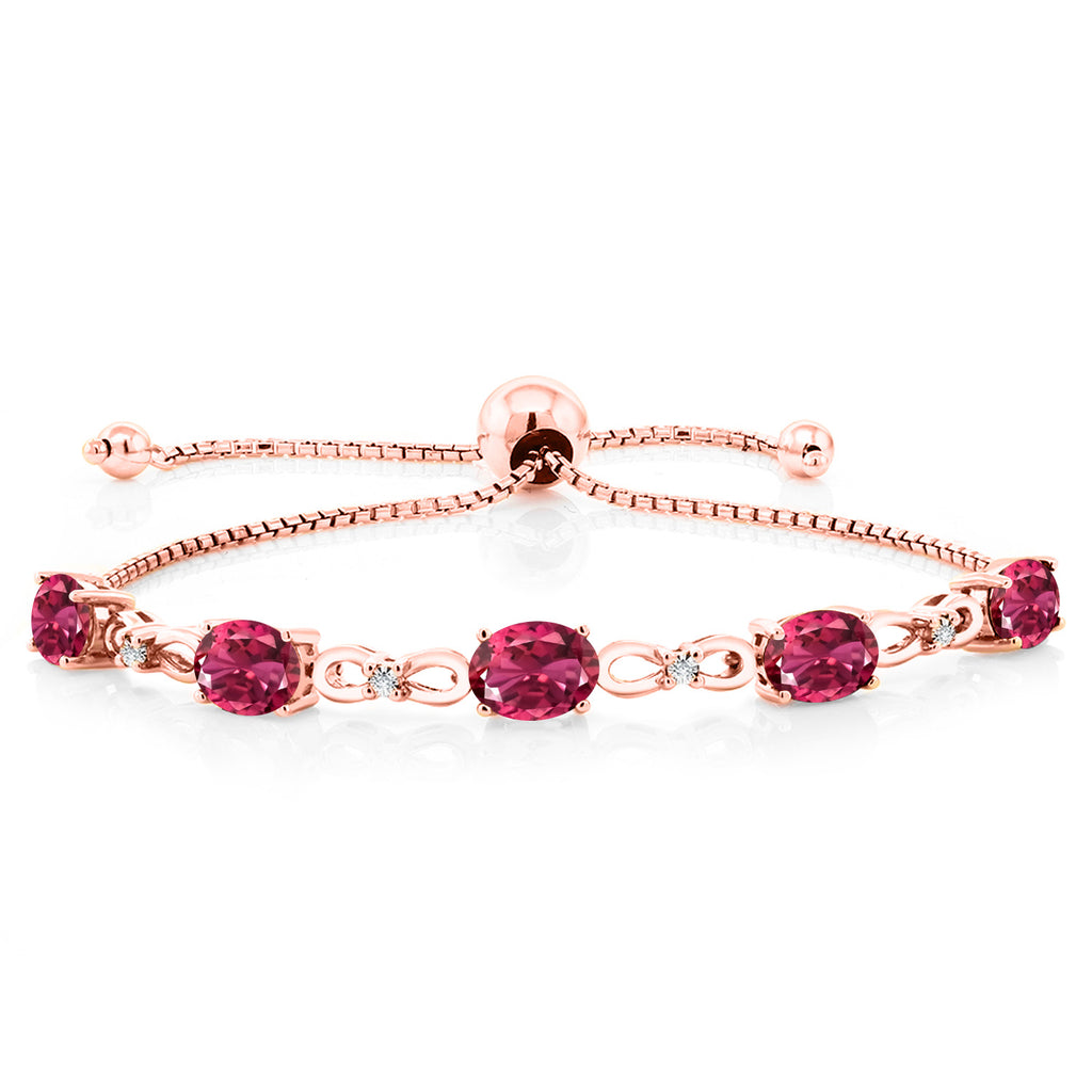 Pink Tourmaline - October_Bracelet in 925 Rose Gold Plated Silver