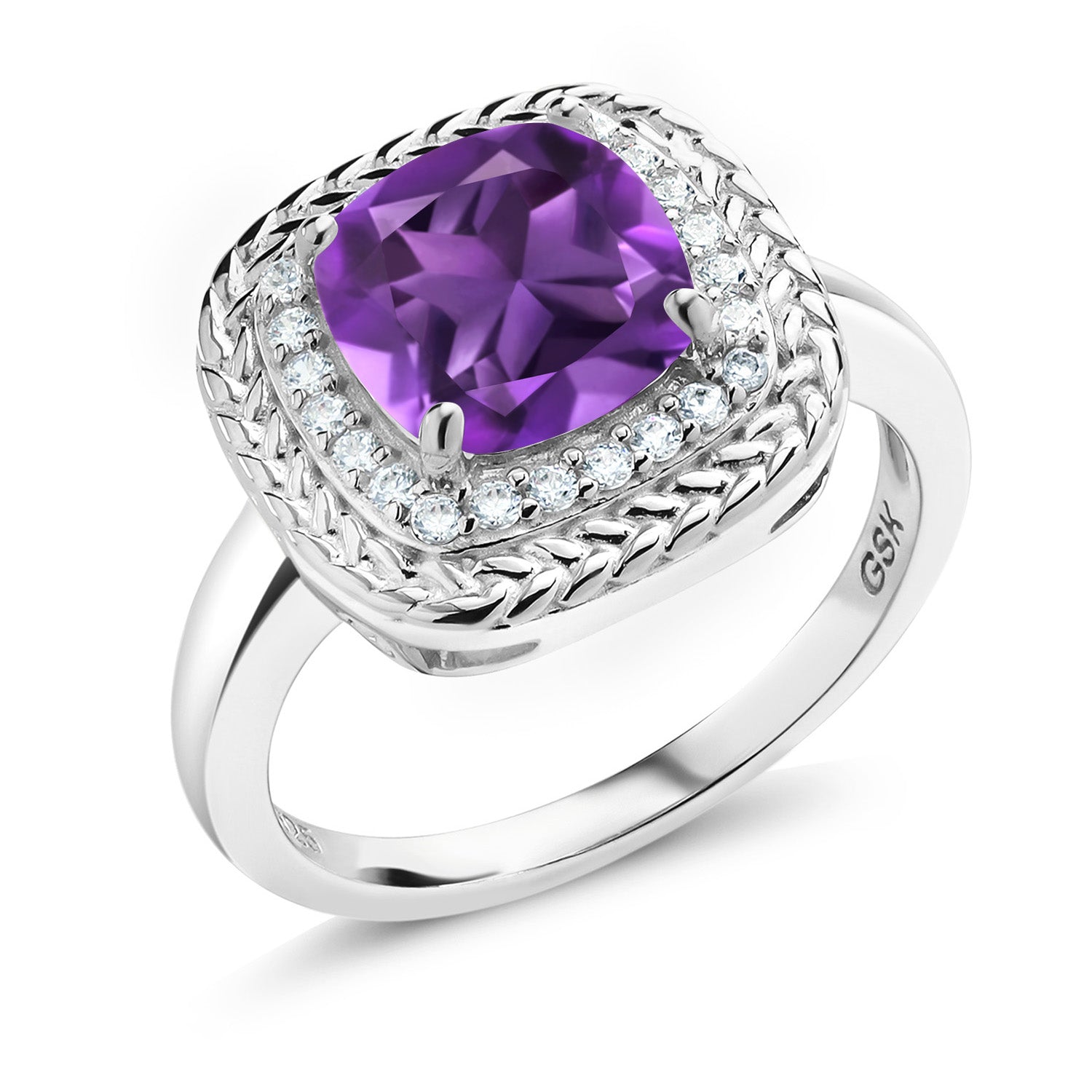 Amethyst - February_7_Ring in 925 Sterling Silver