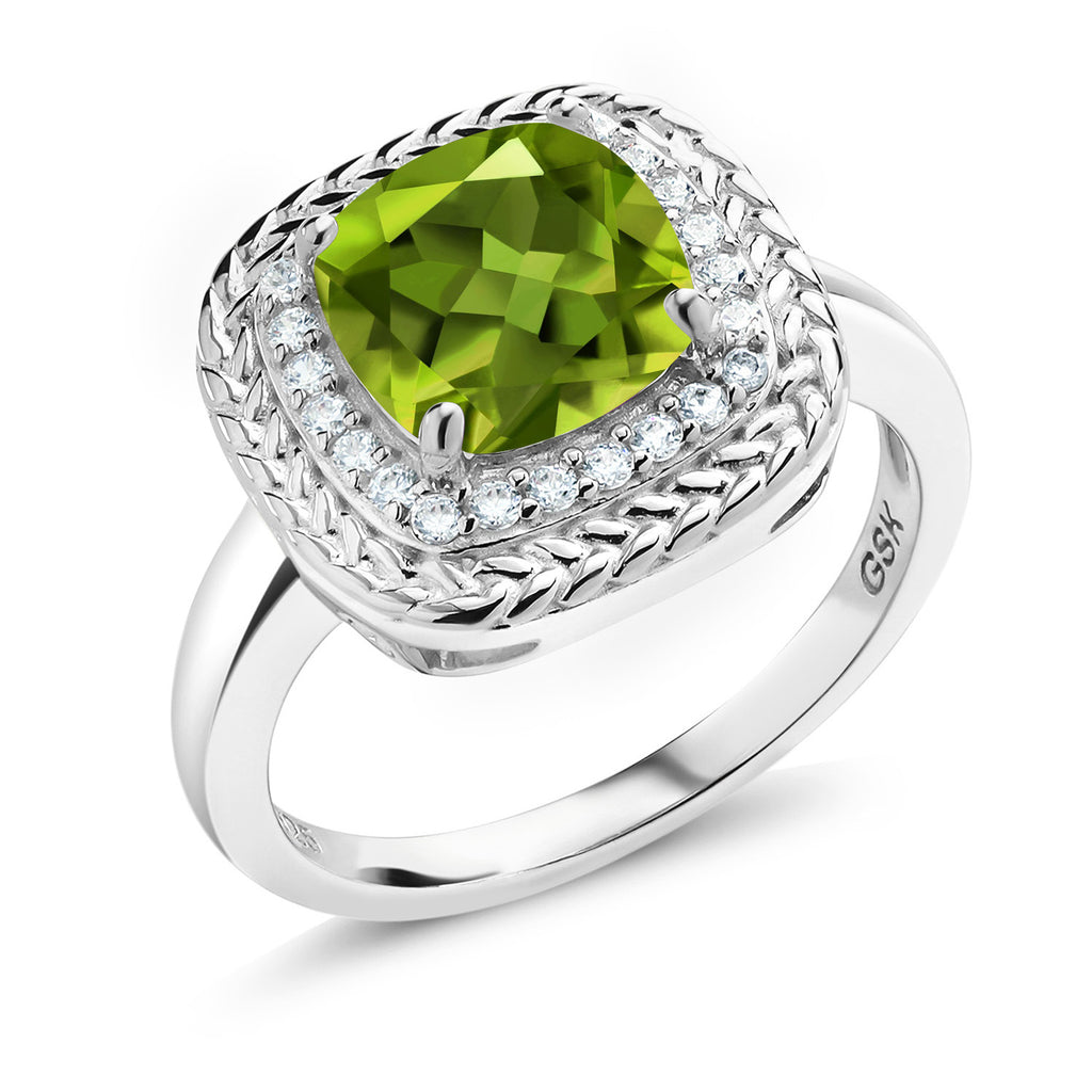 Peridot - August_8_Ring in 925 Sterling Silver