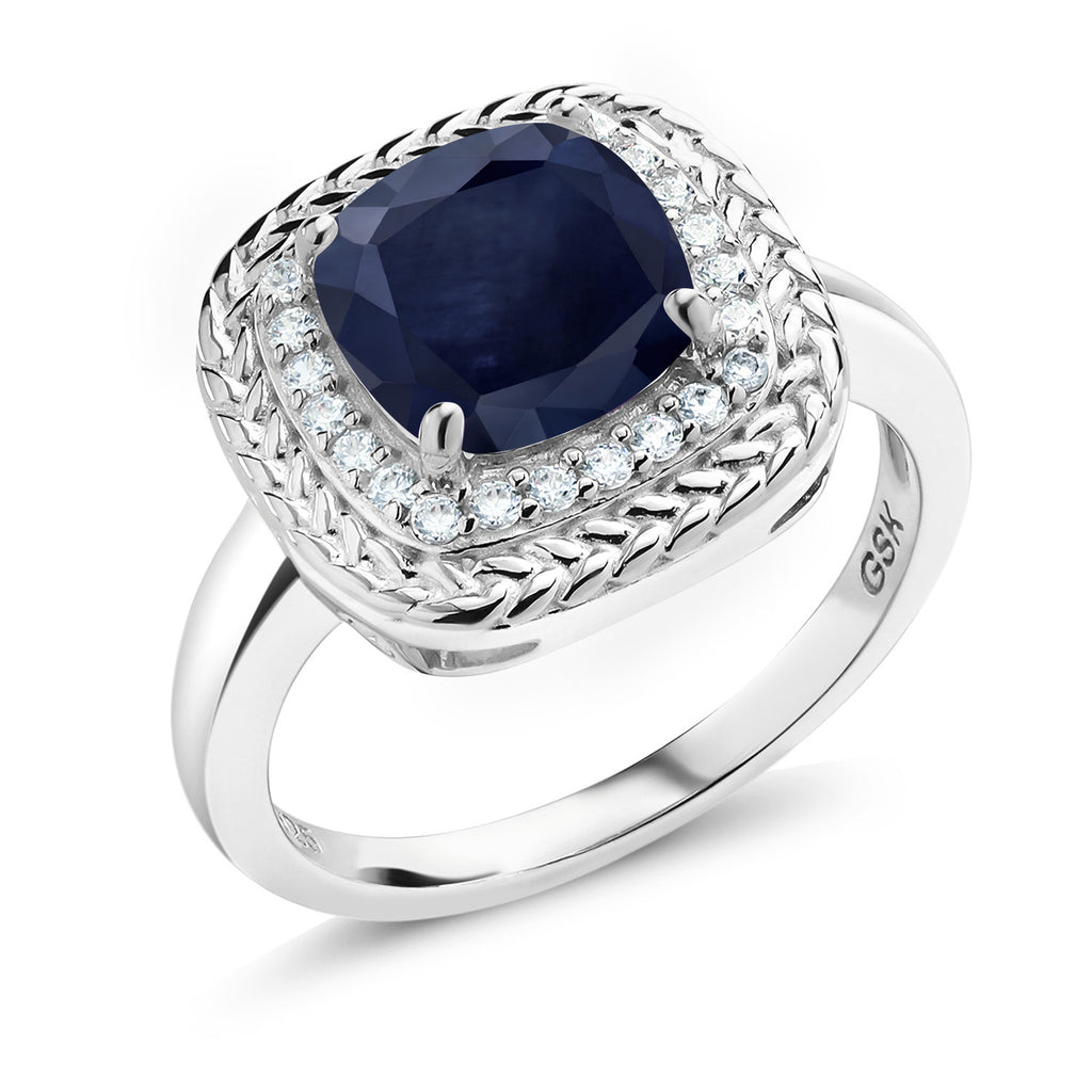 Blue Sapphire - September_9_Ring in 925 Sterling Silver