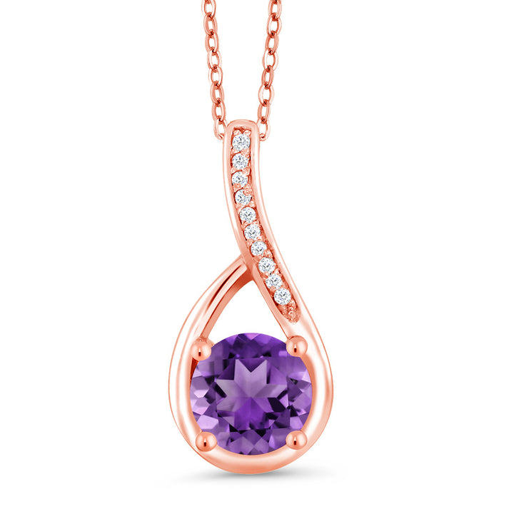 Amethyst - February_Rose Gold Plated Silver