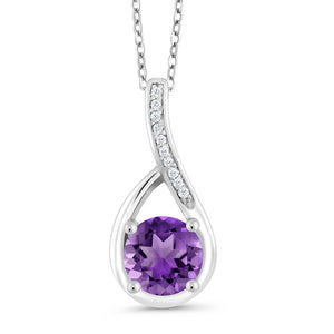 Amethyst - February_Sterling Silver_Pendant in Sterling Silver