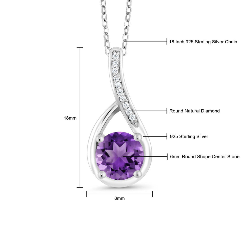 Amethyst - February_Sterling Silver_Pendant in Sterling Silver
