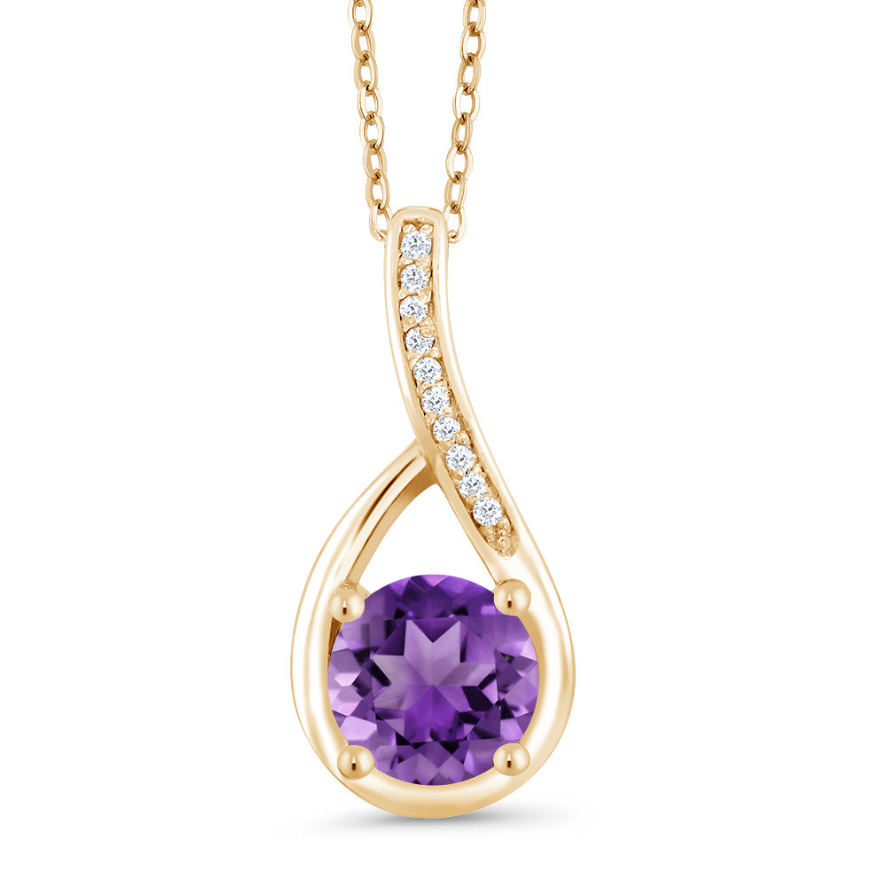 Amethyst - February_Yellow Gold Plated Silver_Pendant in Yellow Gold Plated Silver