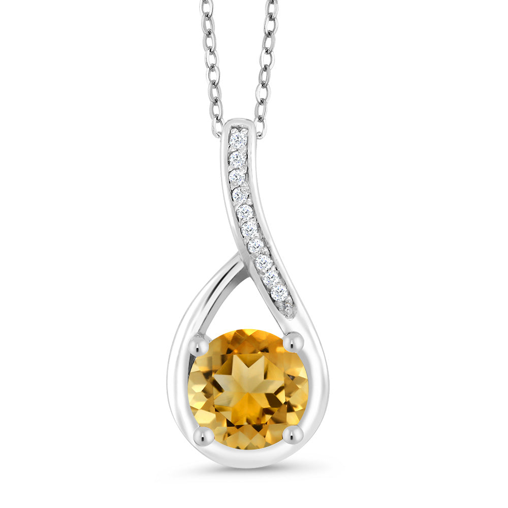 Citrine - November_Sterling Silver_Pendant in Sterling Silver