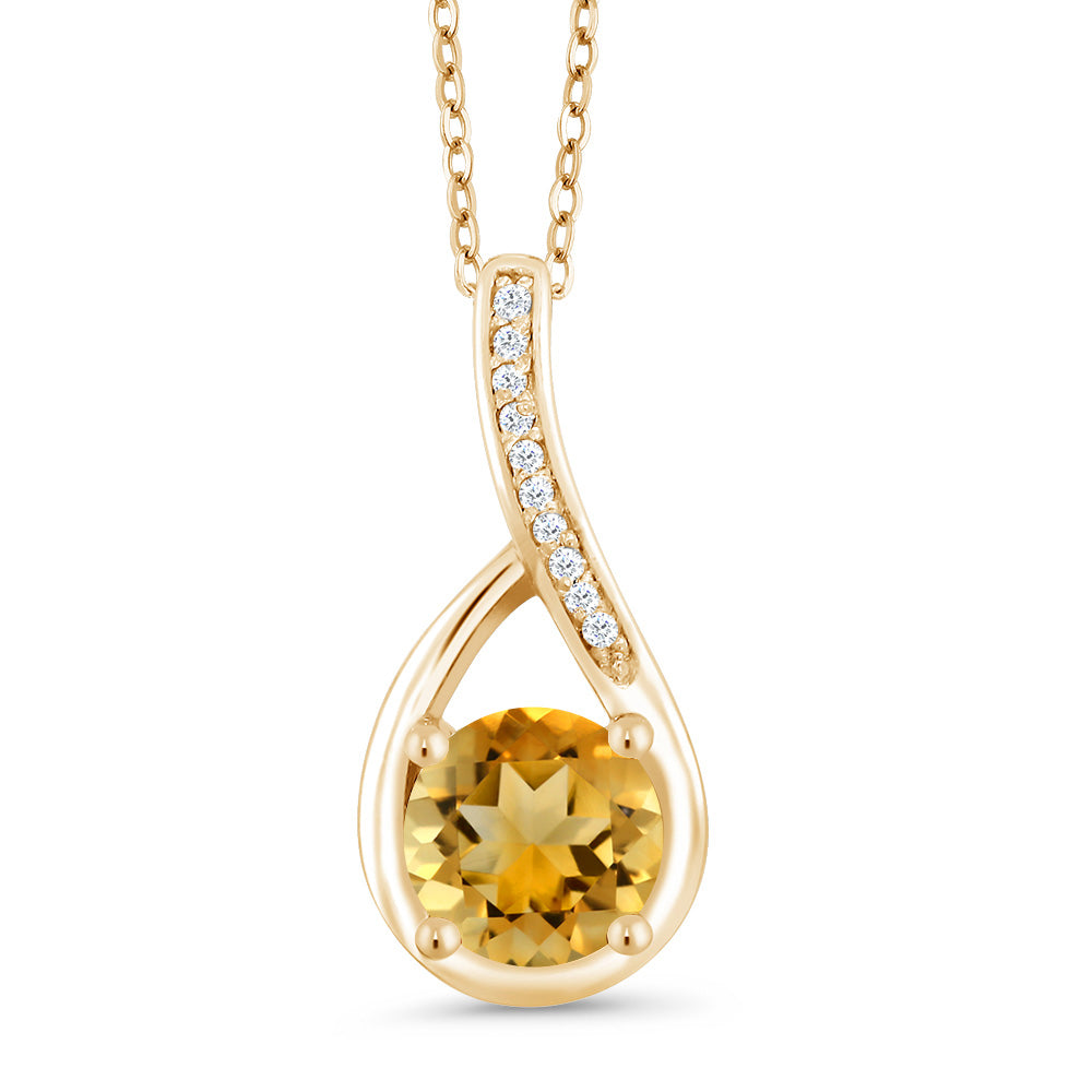 Citrine - November_Yellow Gold Plated Silver_Pendant in Yellow Gold Plated Silver