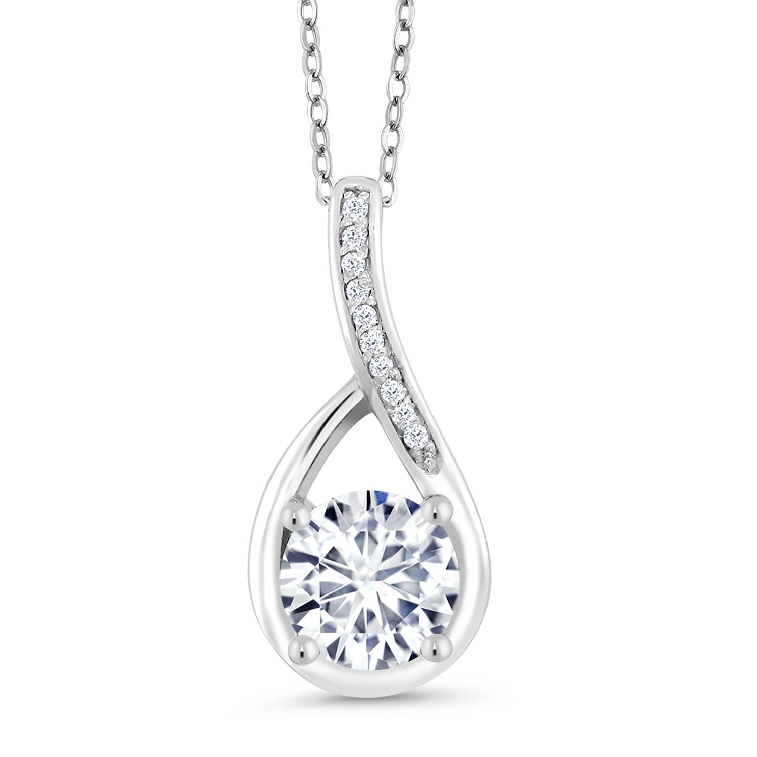 White Moissanite - April_Sterling Silver