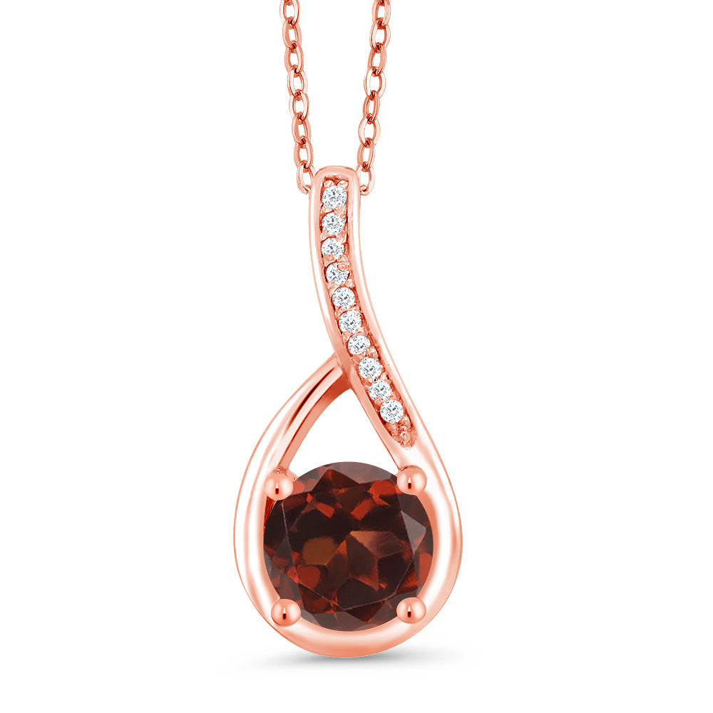 Garnet - January_Rose Gold Plated Silver_Pendant in Rose Gold Plated Silver
