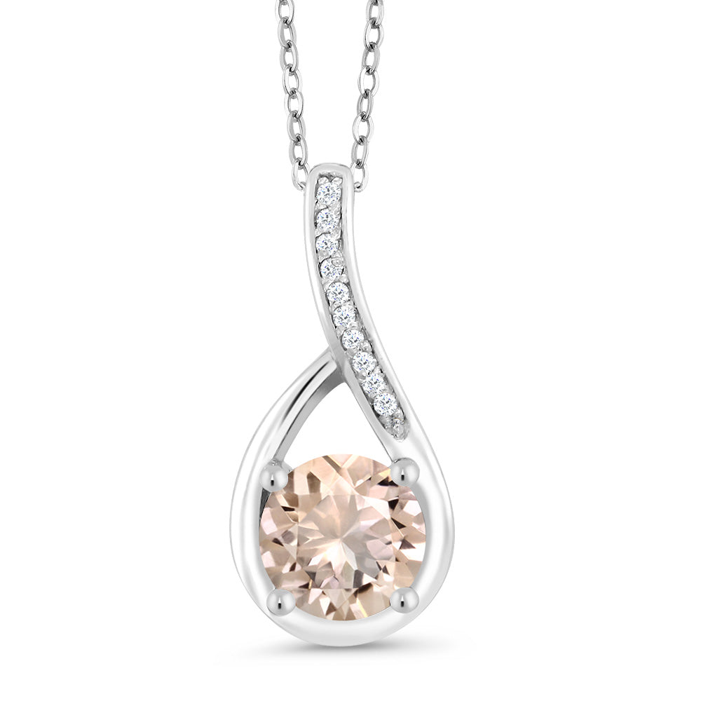 Morganite - October_Sterling Silver_Pendant in Sterling Silver