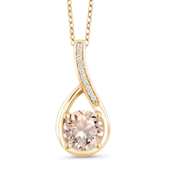 Morganite - October_Yellow Gold Plated Silver