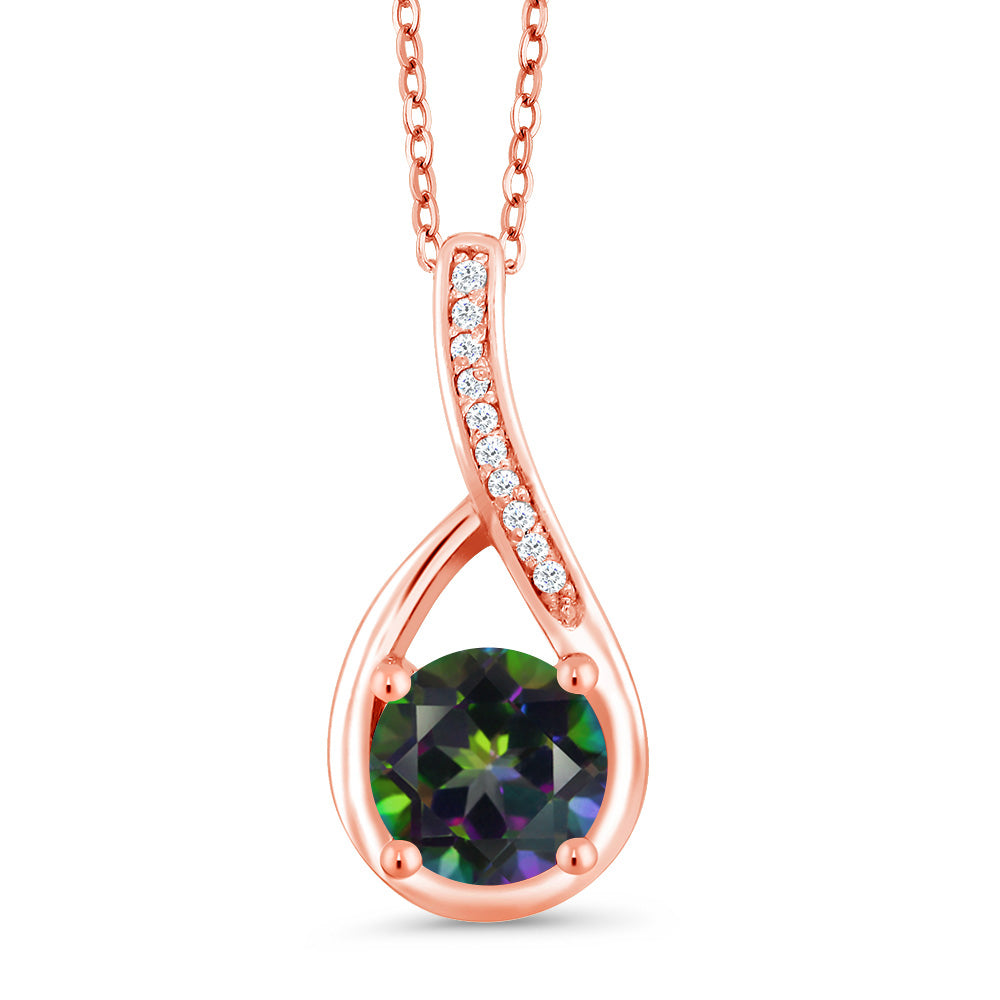 Green Mystic Topaz_Rose Gold Plated Silver