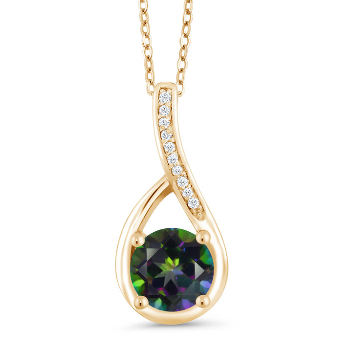 Green Mystic Topaz_Yellow Gold Plated Silver