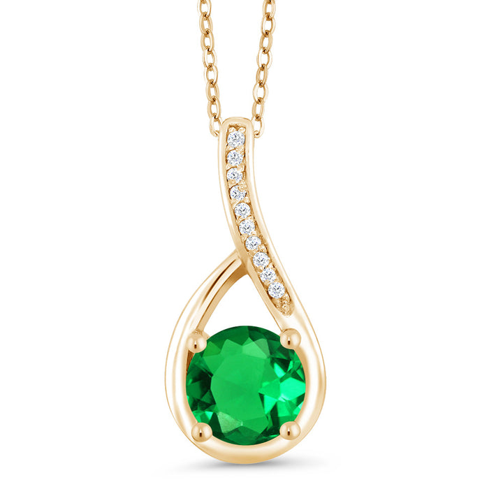 Nano Emerald - May_Yellow Gold Plated Silver