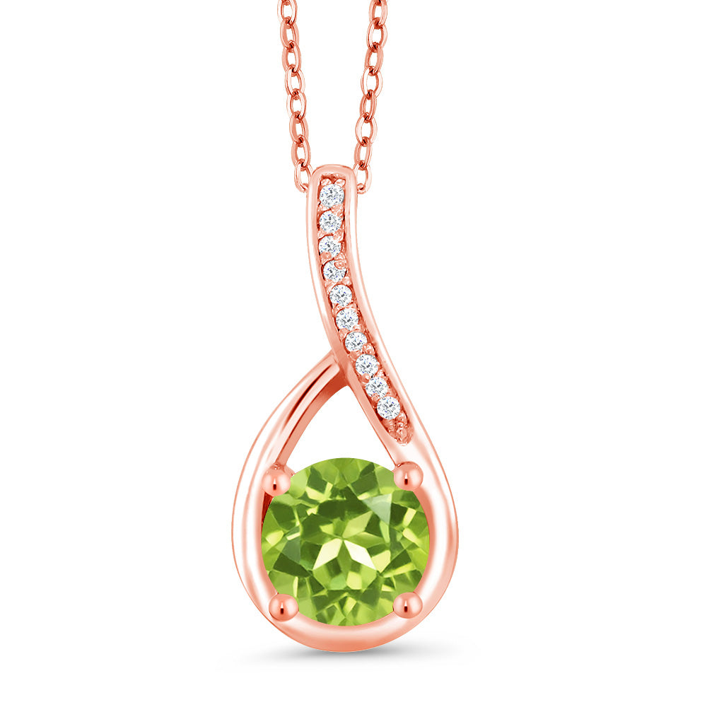 Peridot - August_Rose Gold Plated Silver_Pendant in Rose Gold Plated Silver
