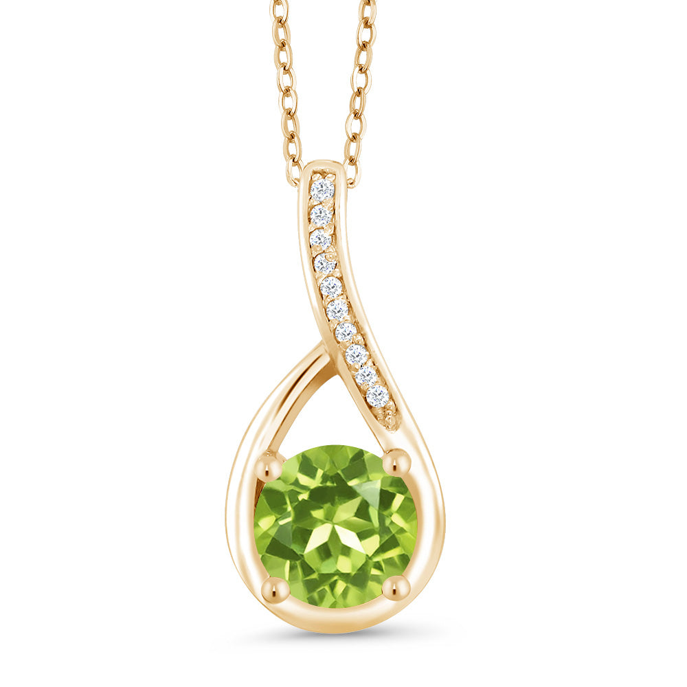 Peridot - August_Yellow Gold Plated Silver_Pendant in Yellow Gold Plated Silver