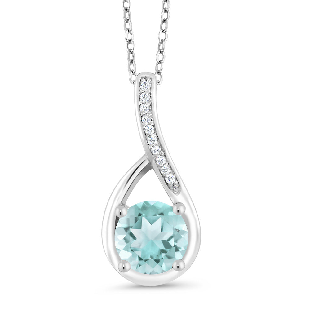 Sky Blue Topaz - November_Sterling Silver_Pendant in Sterling Silver