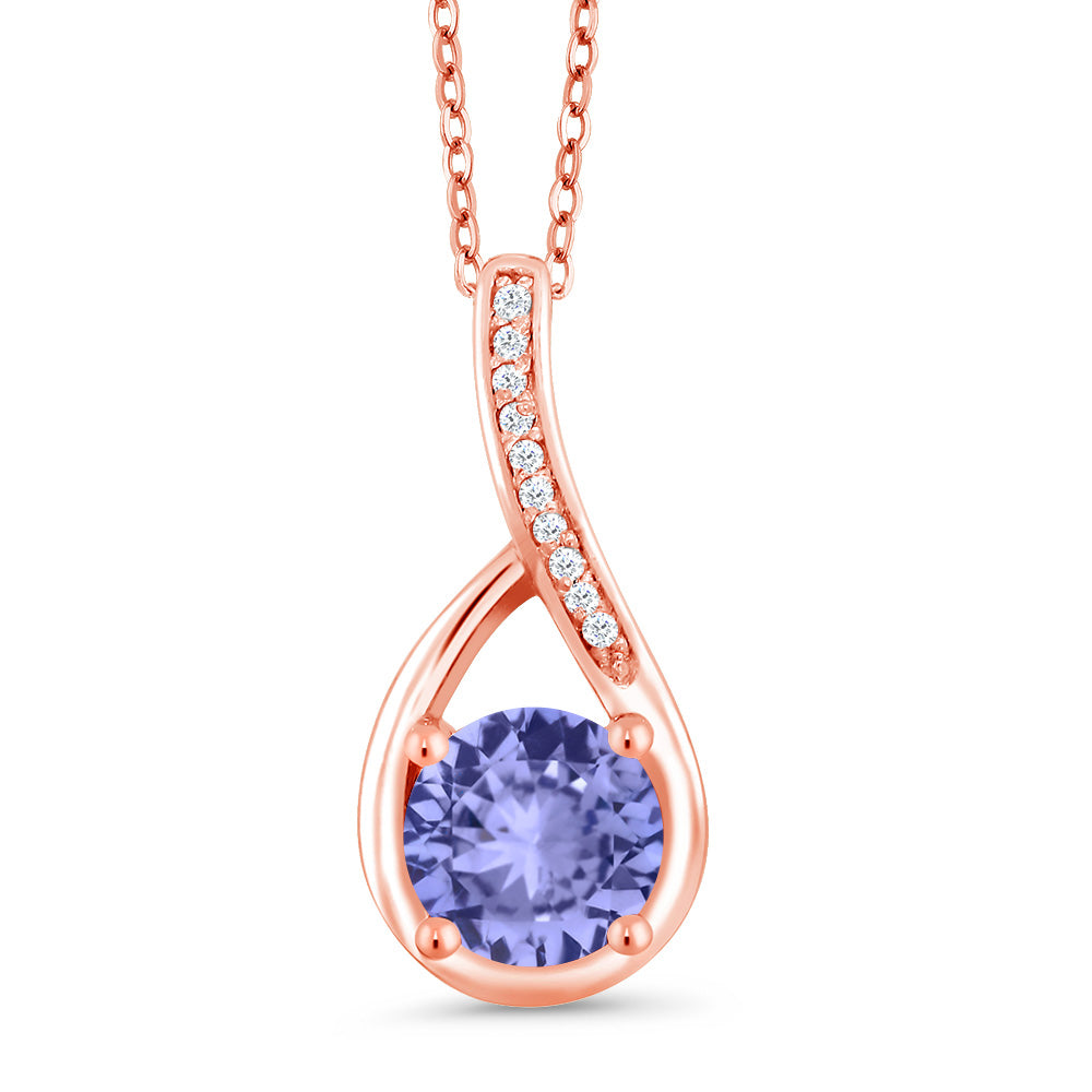 Tanzanite - December_Rose Gold Plated Silver_Pendant in Rose Gold Plated Silver