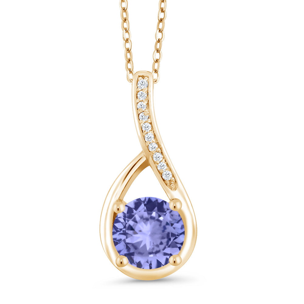 Tanzanite - December_Yellow Gold Plated Silver_Pendant in Yellow Gold Plated Silver