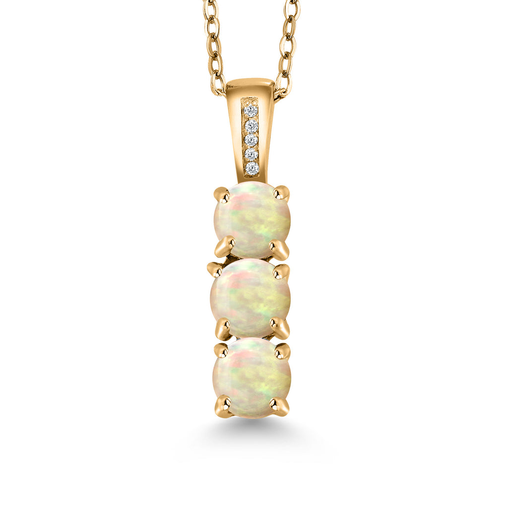 Ethiopian Opal - October_Pendant in 925 Yellow Gold Plated Silver