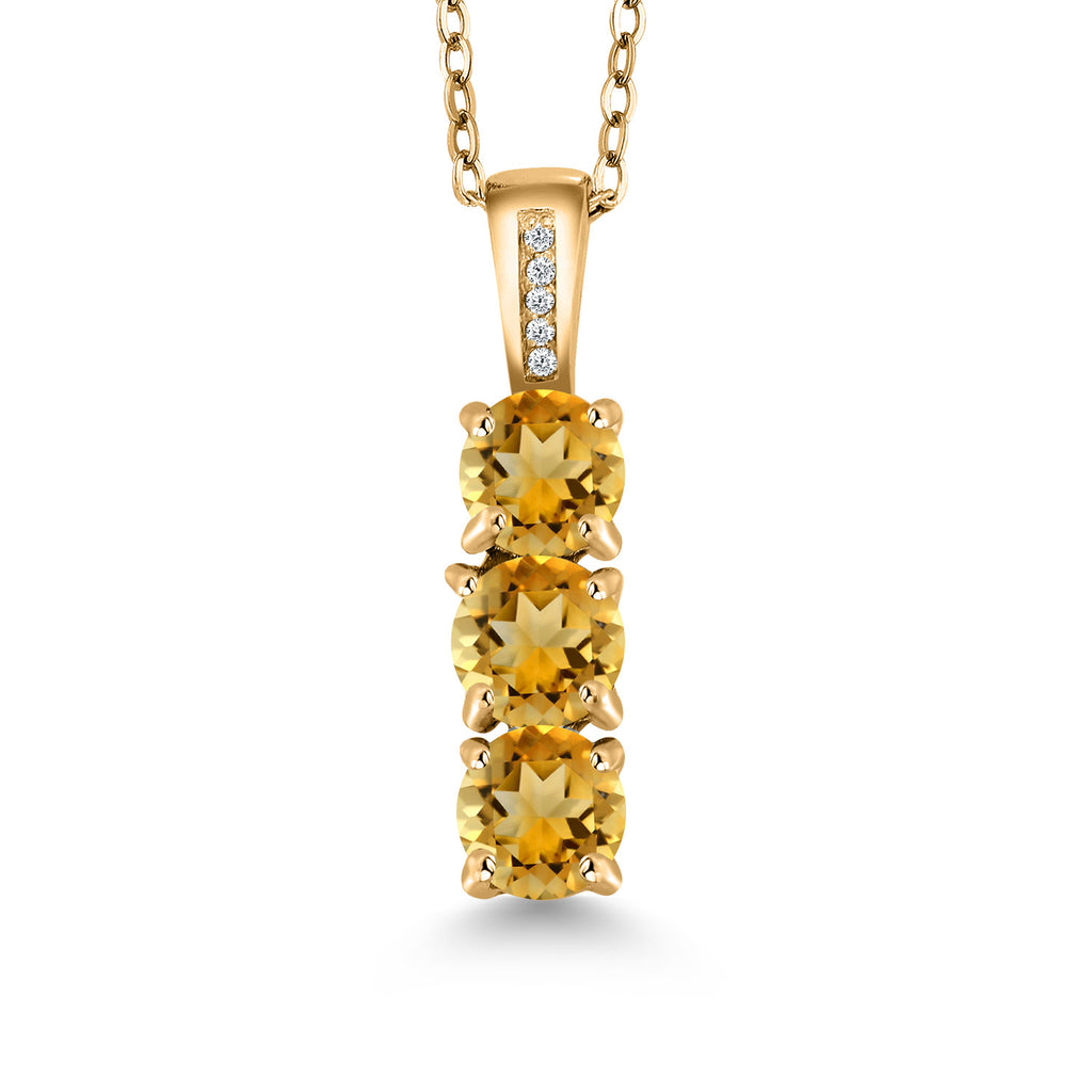Citrine - November_Pendant in 925 Yellow Gold Plated Silver