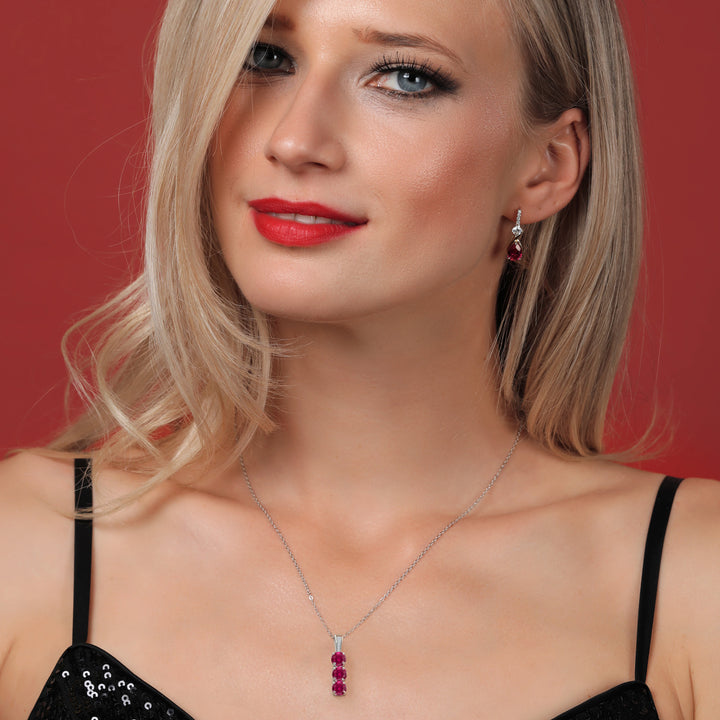 Created Ruby - July_Pendant in 925 Sterling Silver