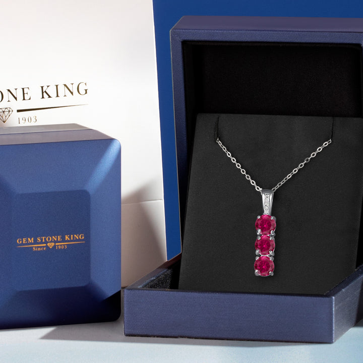 Created Ruby - July_Pendant in 925 Sterling Silver