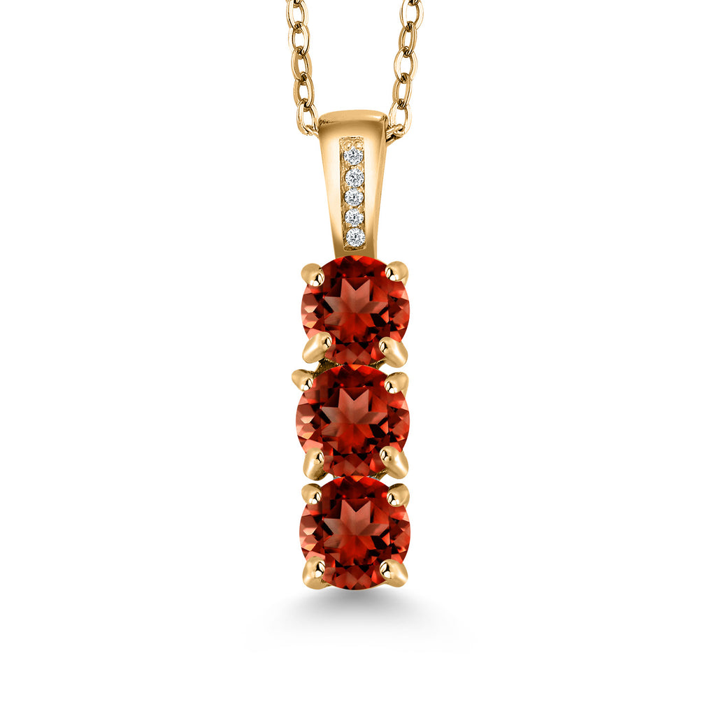 Garnet - January_Pendant in 925 Yellow Gold Plated Silver