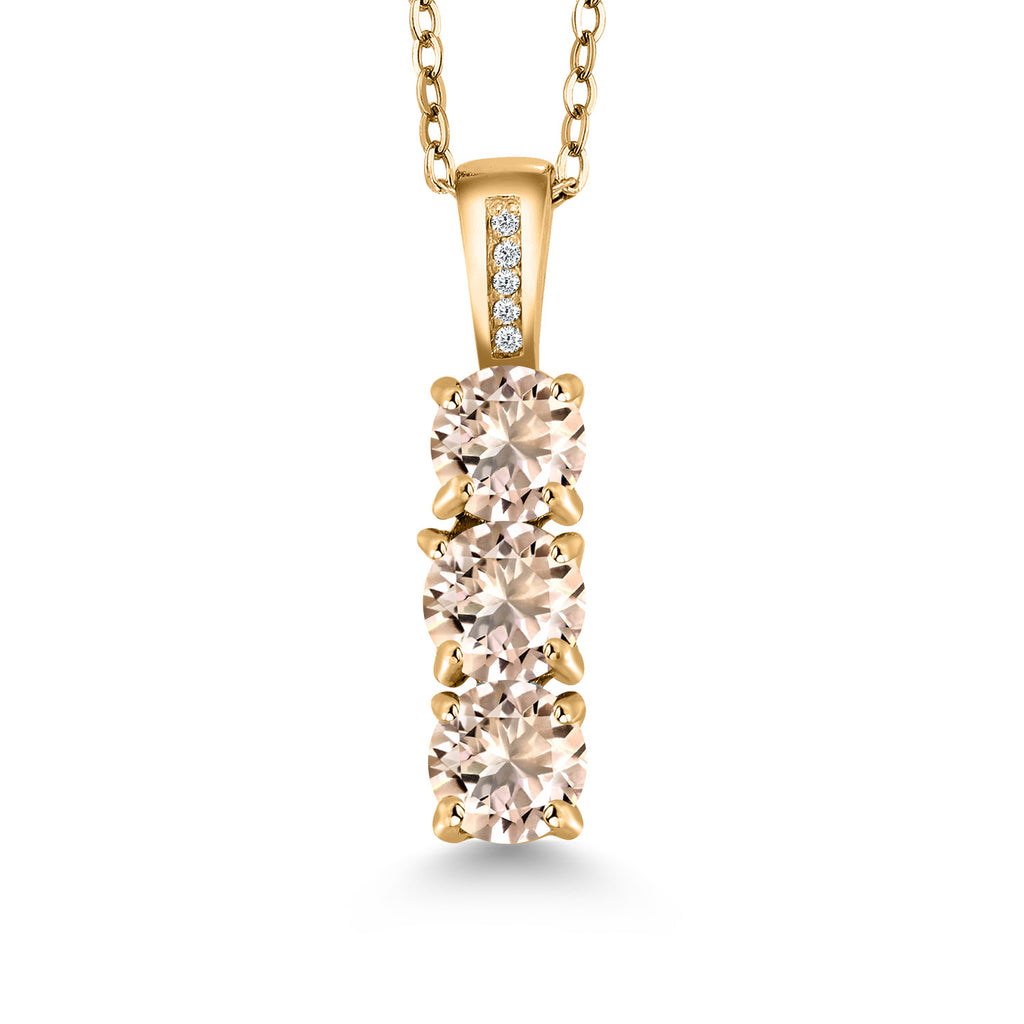 Morganite - October_Pendant in 925 Yellow Gold Plated Silver