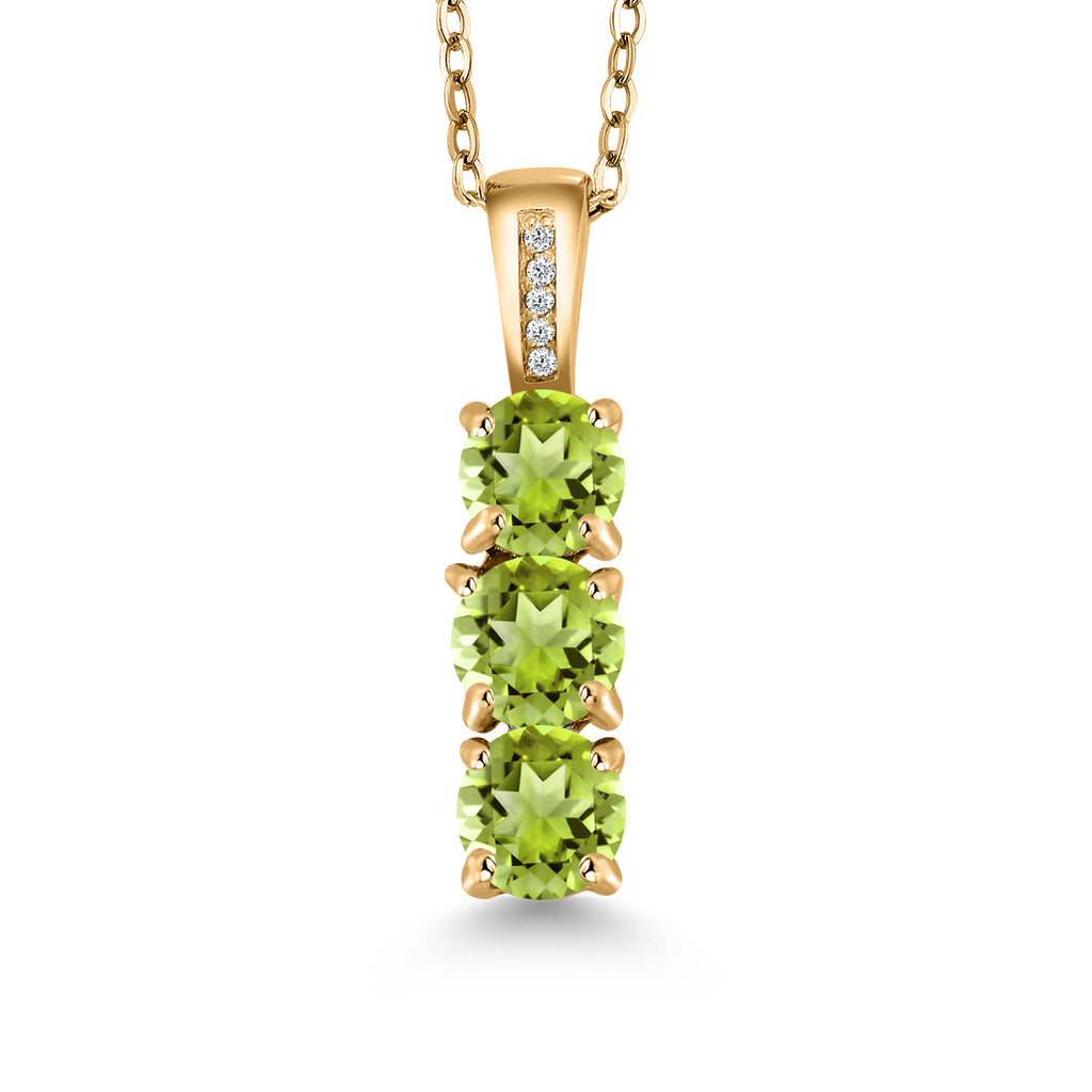 Peridot - August_Pendant in 925 Yellow Gold Plated Silver