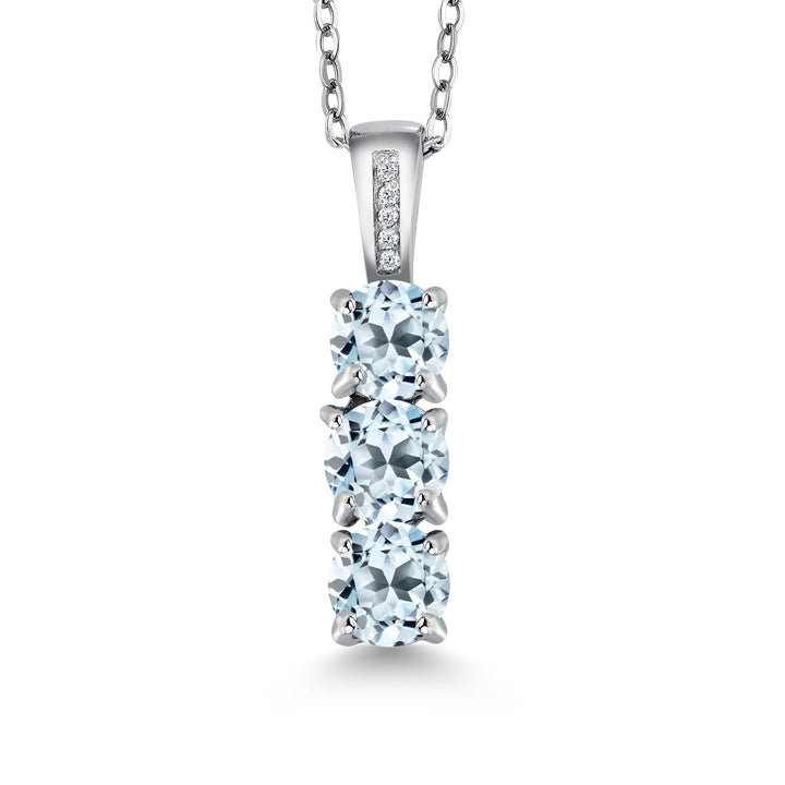 Sky Blue Topaz_Pendant in 925 Sterling Silver