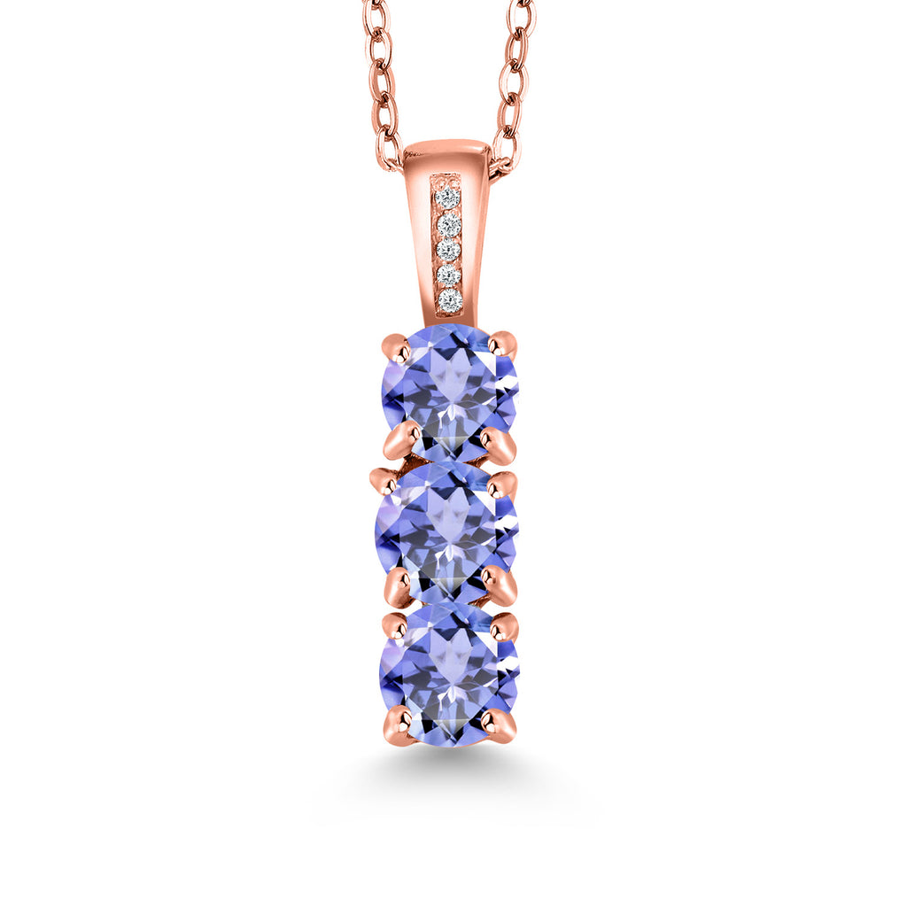 Tanzanite - December_Pendant in 925 Rose Gold Plated Silver