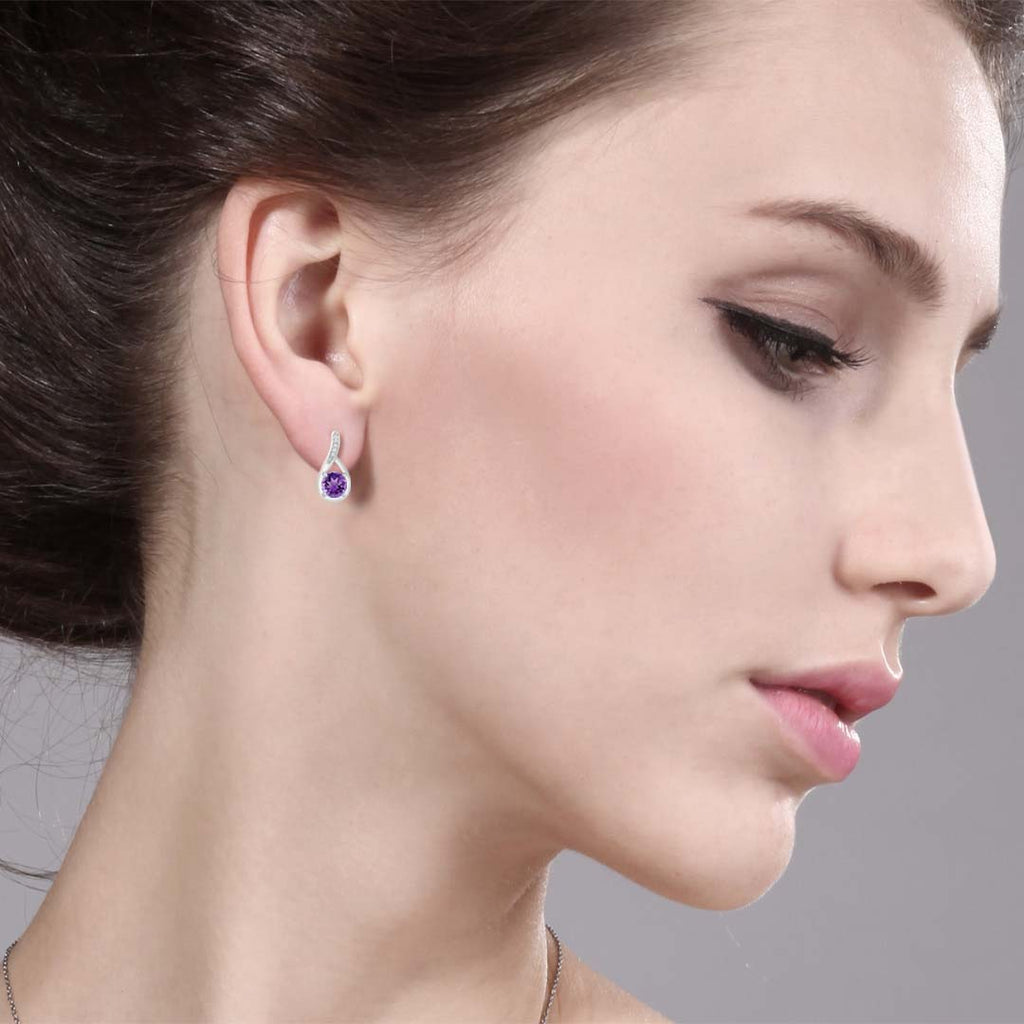Amethyst - February_Earrings in 925 Sterling Silver