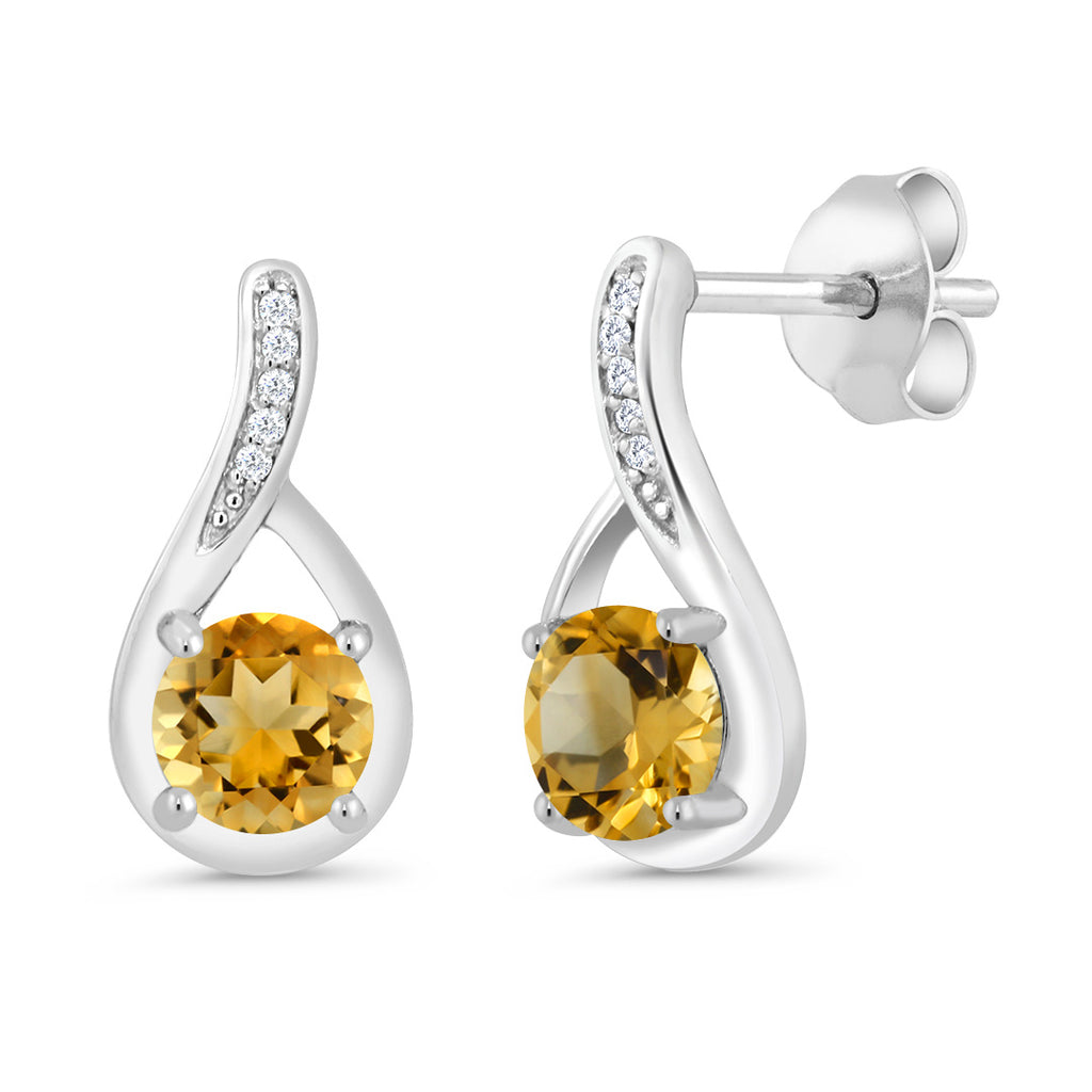 Citrine - November_Earrings in 925 Sterling Silver