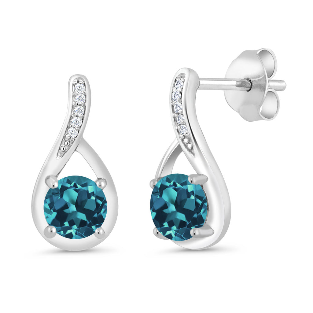London Blue Topaz - November_Earrings in 925 Sterling Silver