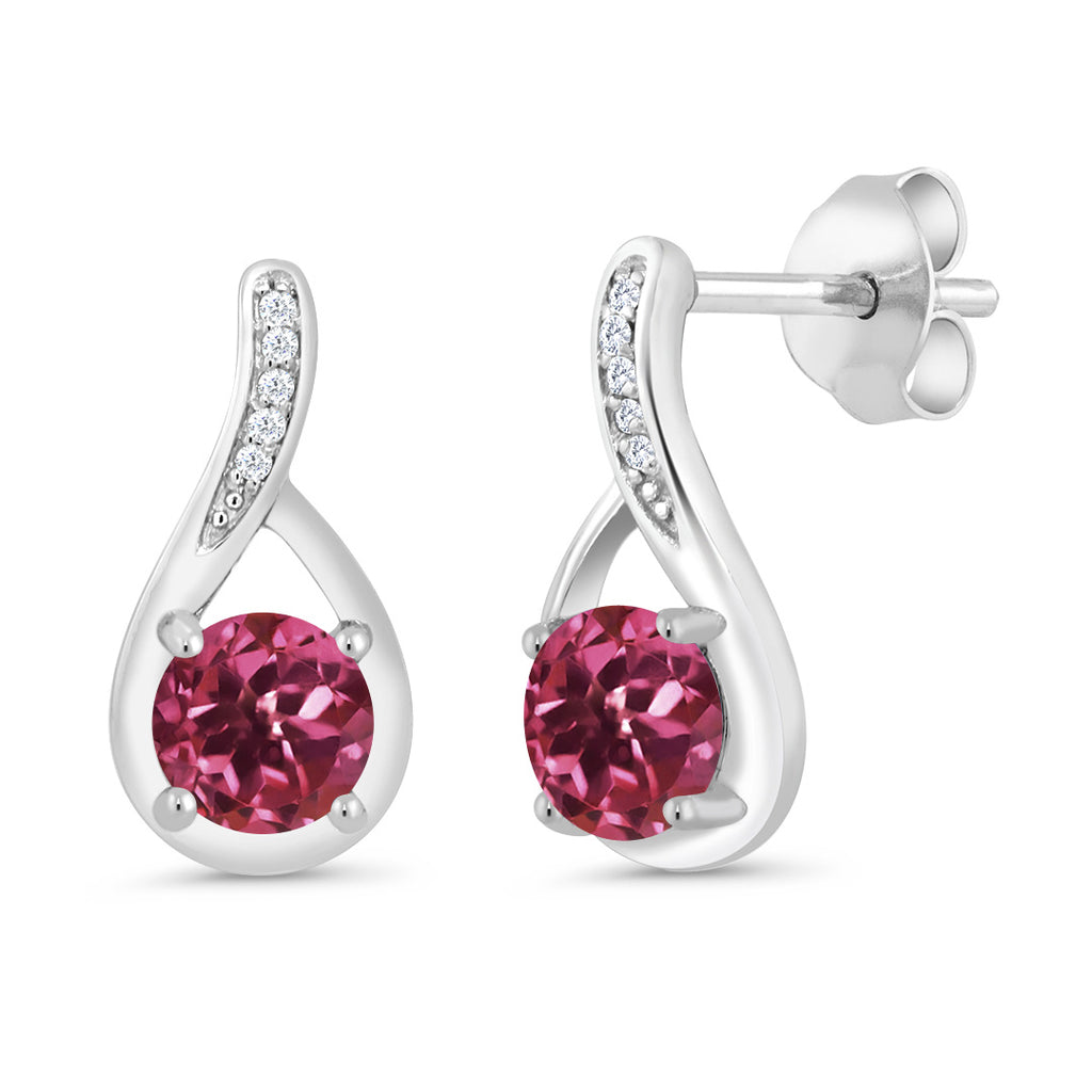 Pink Tourmaline - October_Earrings in 925 Sterling Silver
