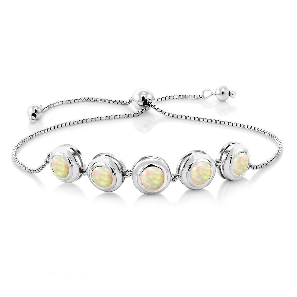 Ethiopian Opal-Cabochon - October_Bracelet in 925 Sterling Silver