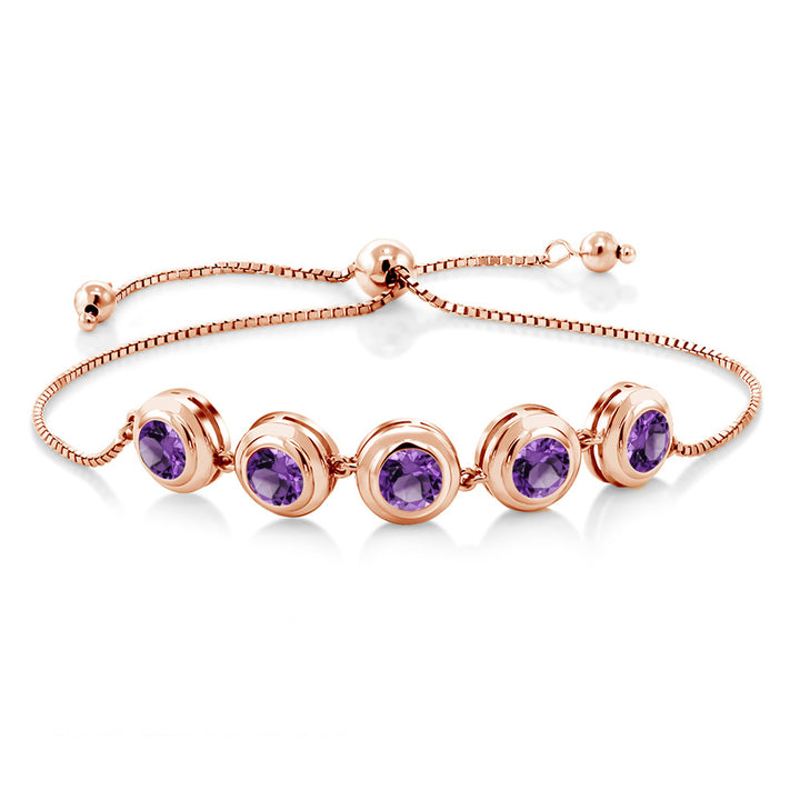 Amethyst - February_Bracelet in 925 Rose Gold Plated Silver