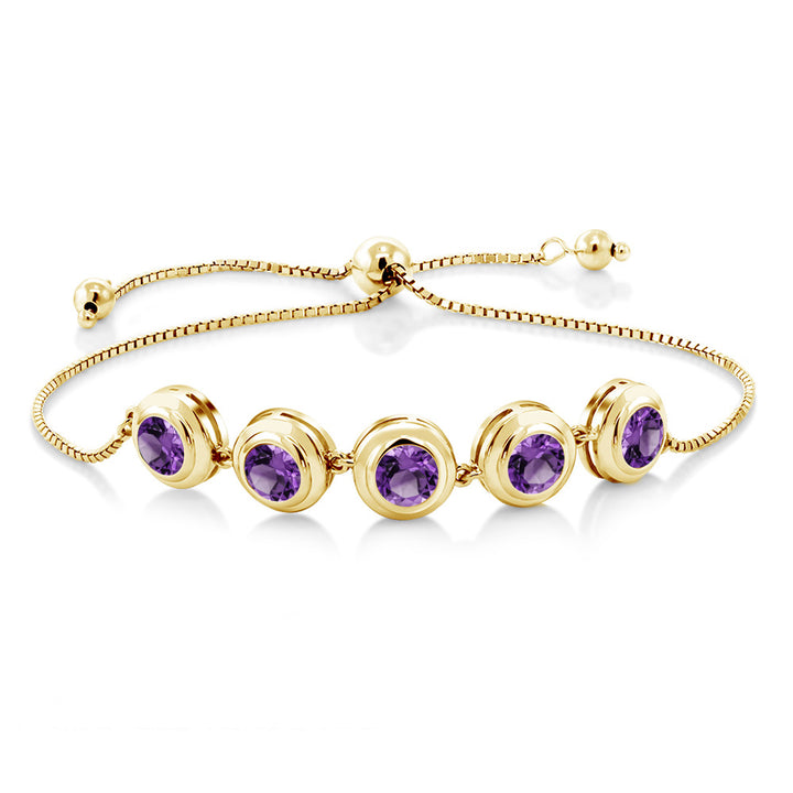 Amethyst - February_Bracelet in 925 Yellow Gold Plated Silver