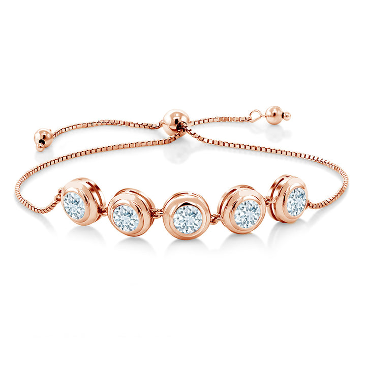 Aquamarine - March_Bracelet in 925 Rose Gold Plated Silver