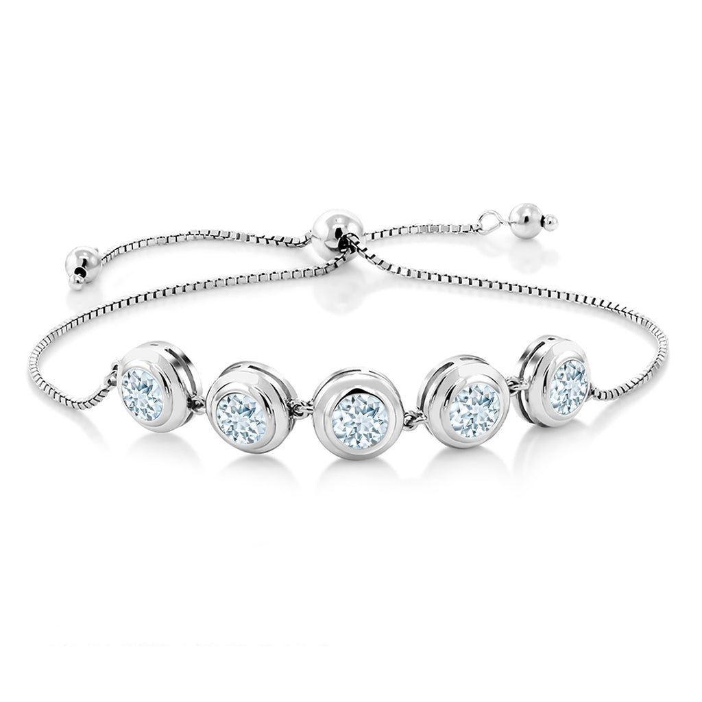 Aquamarine - March_Bracelet in 925 Sterling Silver