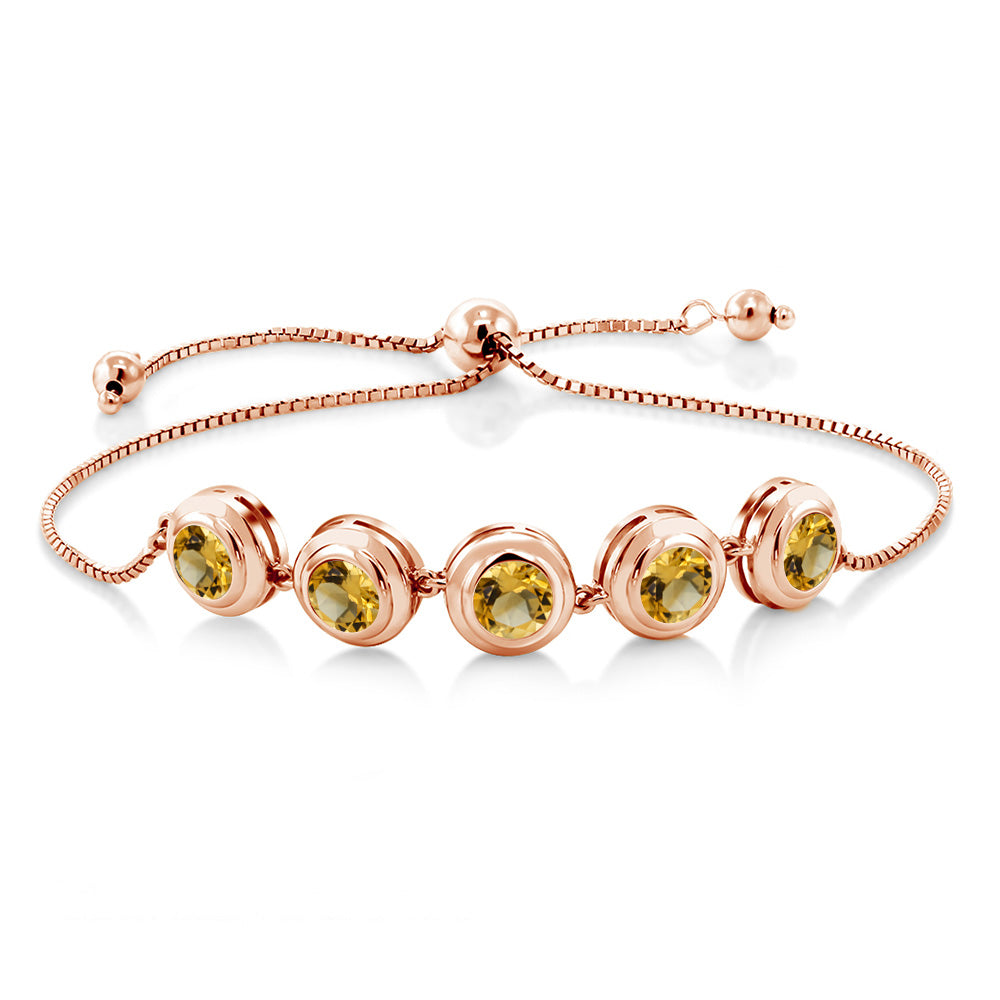 Citrine - November_Bracelet in 925 Rose Gold Plated Silver